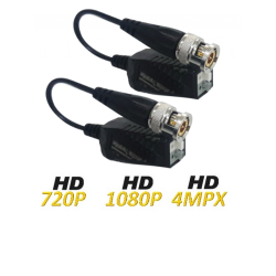 Par de transceptores pasivo 4 en 1 / Push / HDCVI / HDTVI / A HD / CVBS / 250 M a 720p / 200 M a 1080p / 150 M a 4 MP