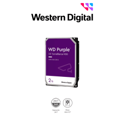 WESTERN DIGITAL WD23PURZ - Disco duro de 2TB / Serie Purple para videovigilancia / Trabajo 24/7